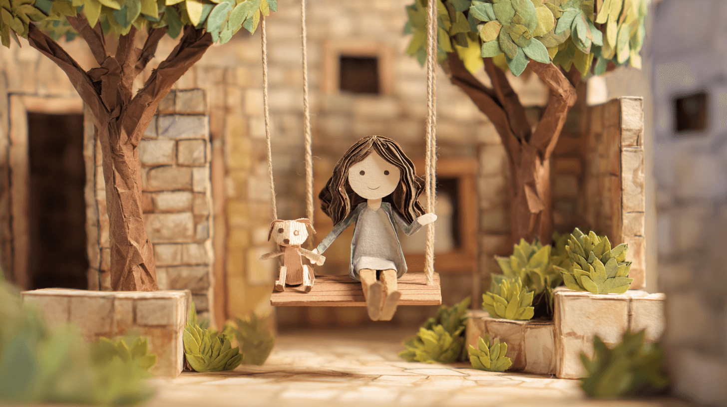 ภาพการ์ตูนกระดาษน่ารักในสวน