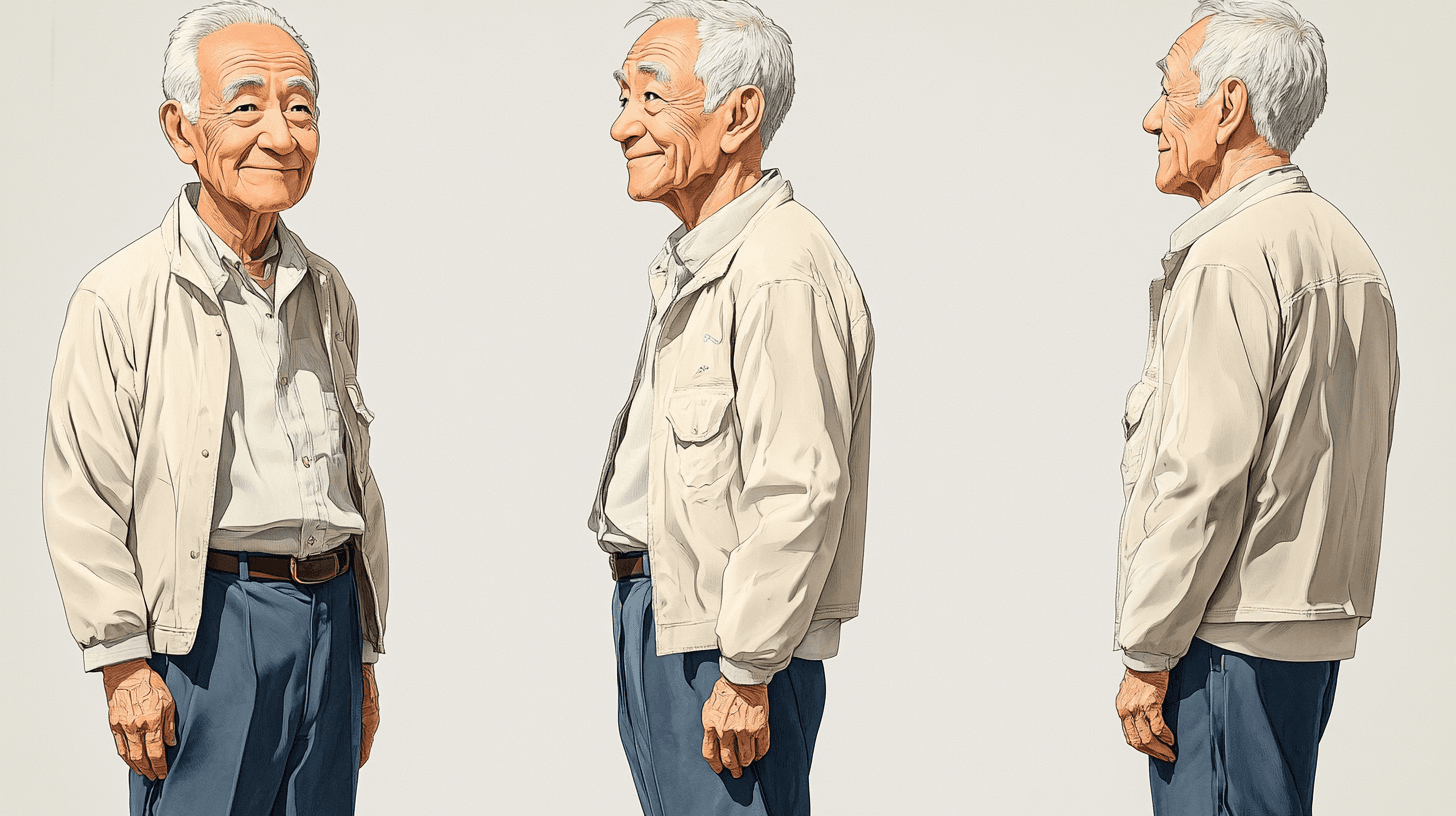 ภาพวาดของชายสูงอายุที่มีเสน่ห์