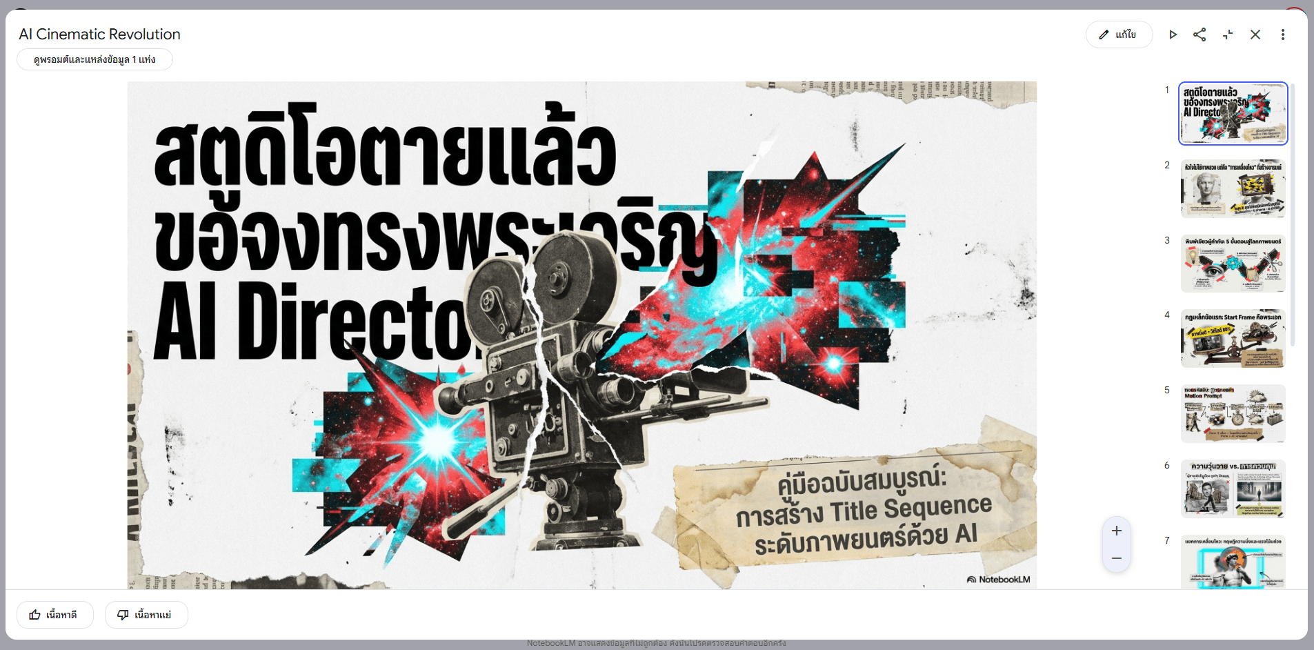 YAML พรอมต์ออกแบบสไลด์ notebooklm สไตล์ Paper Cut